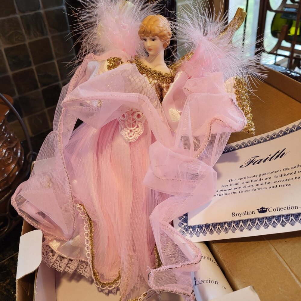 Royalton Collection Pink Angel "Faith" - Painted Porcelain